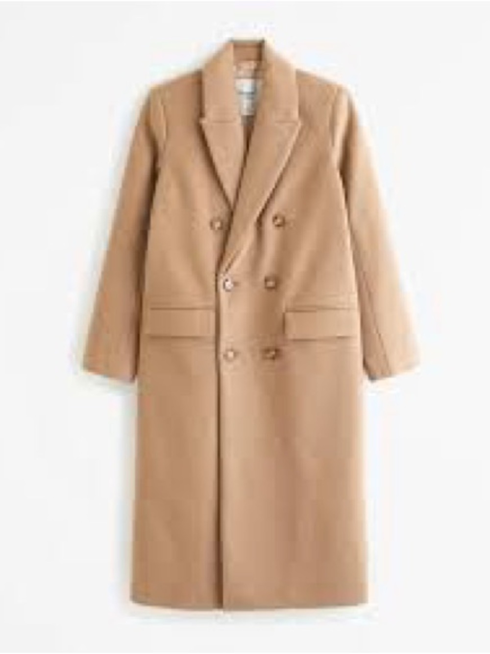 Abercrombie & Fitch Double-Breasted Camel Long Coat - Picture 2 of 10